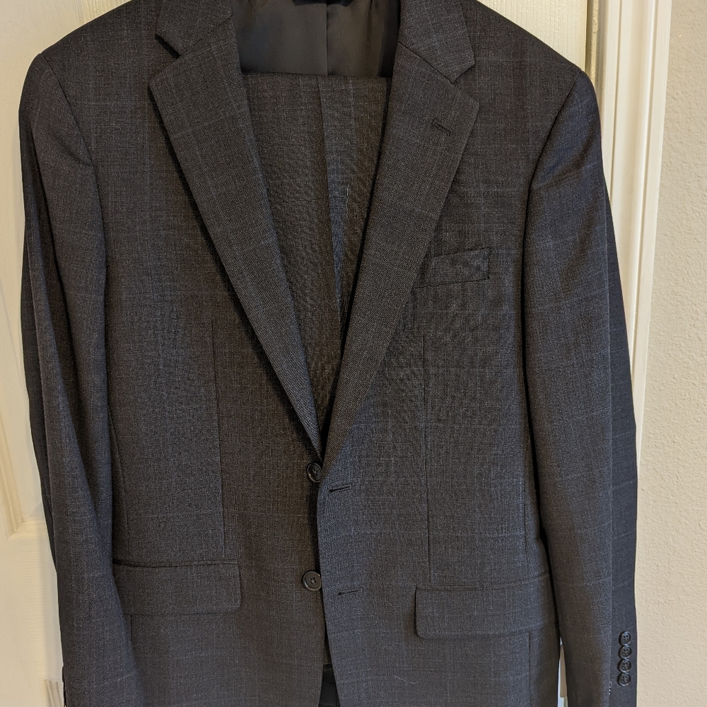 Slim Grey Windowpane Suit